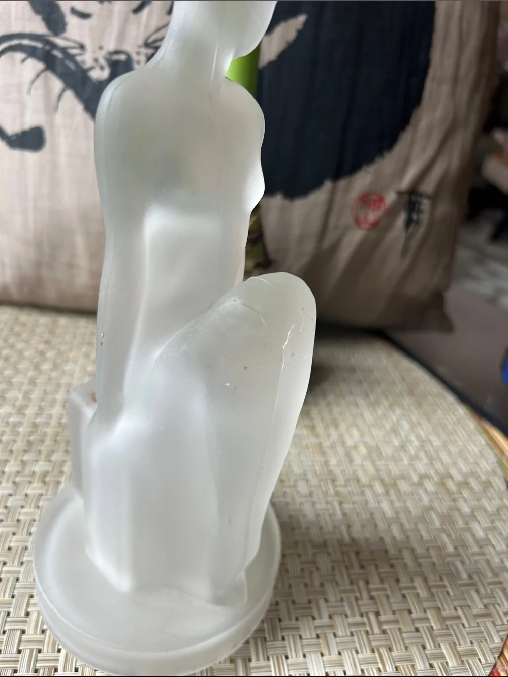 Art Deco c1920’s Frosted Glass Figurine. Was a lamp. - Picture 6 of 14